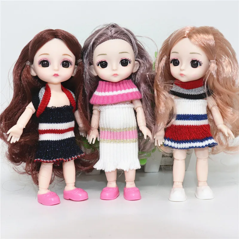 

New Style BJD Dolls 16 Cm 13 Movable Joint 3D Real Eye Fashion Doll Various Dressing Methods Children DIY Toys for Girls Gift