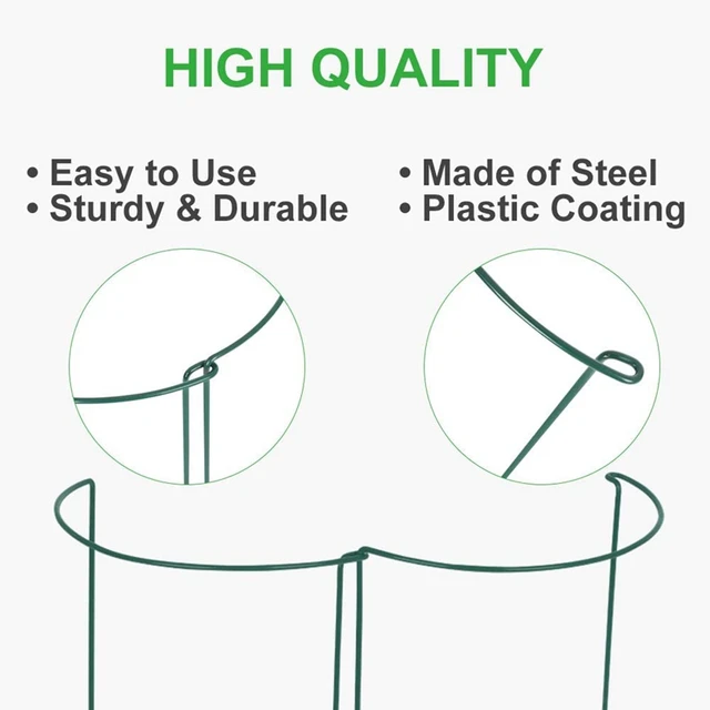 12 Csomag 15,7 Hüvelyk Félkerekes Kerti Növényi Tartó Gyűrű 15 Db Címkékkel, Fémkerti Határtartókkal - Image 4