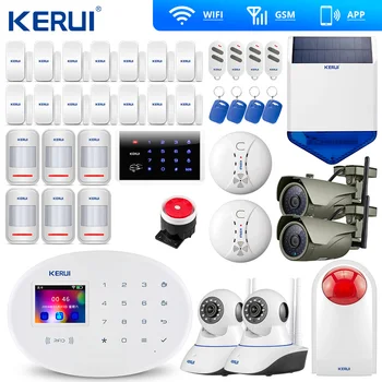 

KERUI W20 New Model Wireless Touch Panel WiFi GSM Security Burglar Alarm System APP RFID Card Wifi IP Camera Outdoor Solar Siren