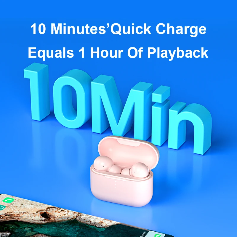 QCY T10 Wireless Bluetooth eadphones 4Mic noise isolation  Dual Armature Driver Headphones Type-C charge