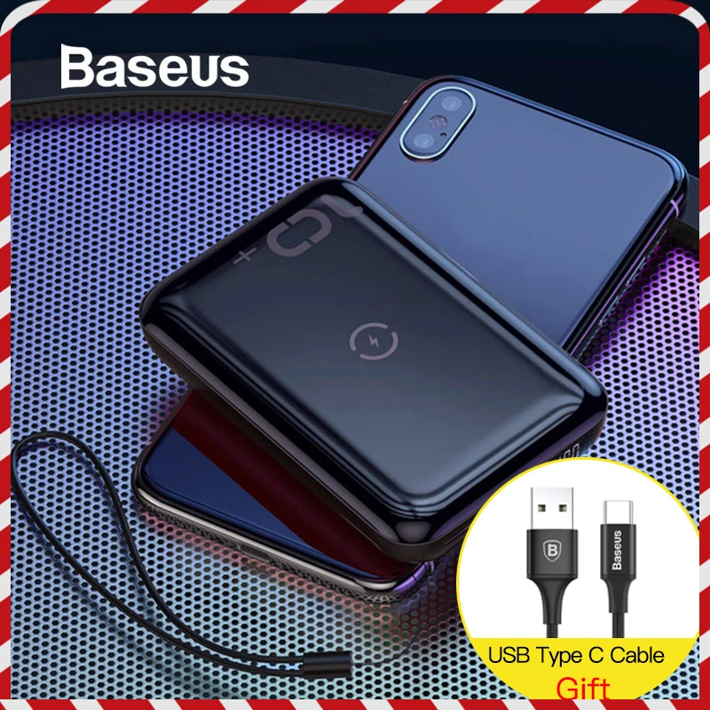 Baseus 10 Вт, беспроводной внешний аккумулятор, 10000 мА/ч, быстрая зарядка, 3,0+ PD3.0, внешний аккумулятор, Беспроводная зарядка, Внешнее зарядное устройство для Xiaomi