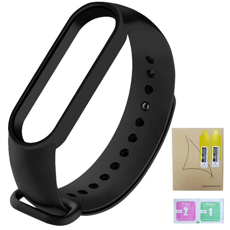 Силиконовый ремешок для браслета Xiaomi Mi Band 4 5 3 умный Браслет Miband Защитная пленка
