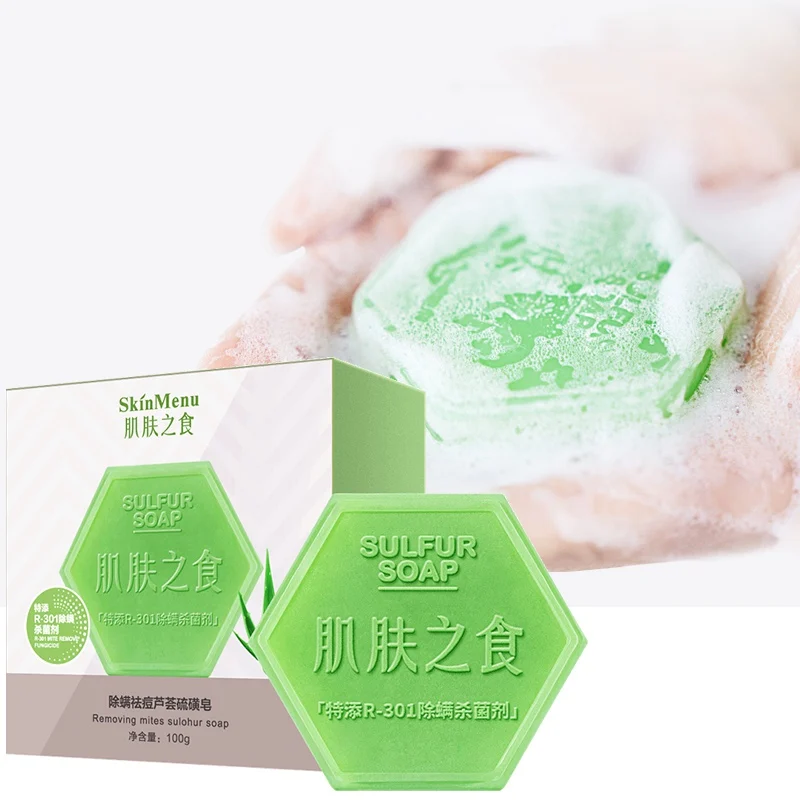 Aloe Vera Mite Removal Soap Moisturizing Oil-Control Anti-Acne Handmade Soap For Face Body