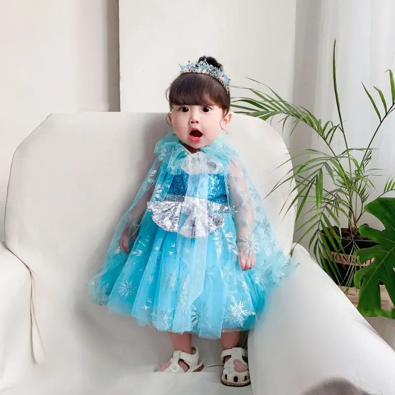 

2020 New Fashion Style Girls Elsa Princess Dress for Spring Clothing Aisha Costume White Dresses Formal Dress Children Vestidos