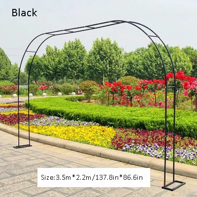 Black 3.5m by 2.2m Искусственные цветы Арка кованого железа наружная свадебная АРКА домашний сад вечерние фоновая Арка подставка украшение Цветочная дверь полка - Цвет: Black 3.5m by 2.2m