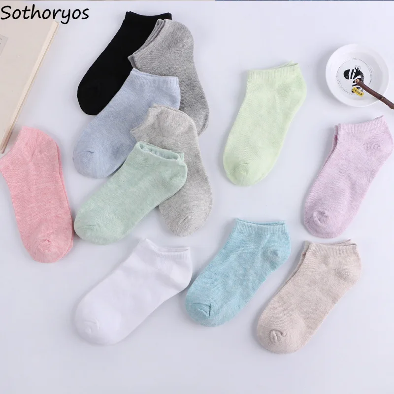 Носки Женские однотонные высокой эластичности в японском стиле модные мягкие