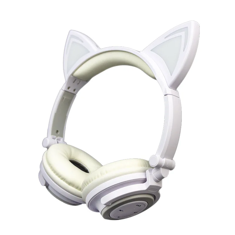 Wireless Bluetooth Led Flashing Headphones Foldable Cat Ear With Mic Stereo Headset Gaming earphone For Adult Kids Gifts
