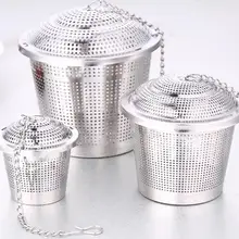 Stainless Steel Loose Tea Leaf Brewing Basket Filter Holder Infuser with Chain