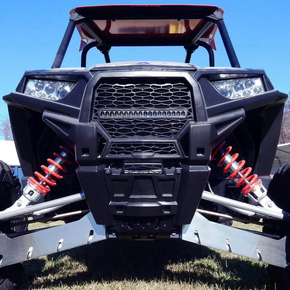 UTV передняя решетка бампера w/светодиодный световой бар для Polaris RZR XP XP4 1000 RZR-4 900 RZR Turbo RZR-XC RZR-S светодиодный свет черный