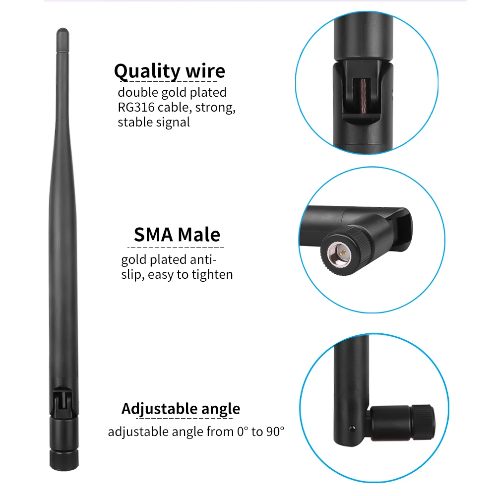 Kebidumei 2 4 ГГц 5dBi 802.11b/g антенна SMA мужской Беспроводной маршрутизатор Wi Fi антенны для