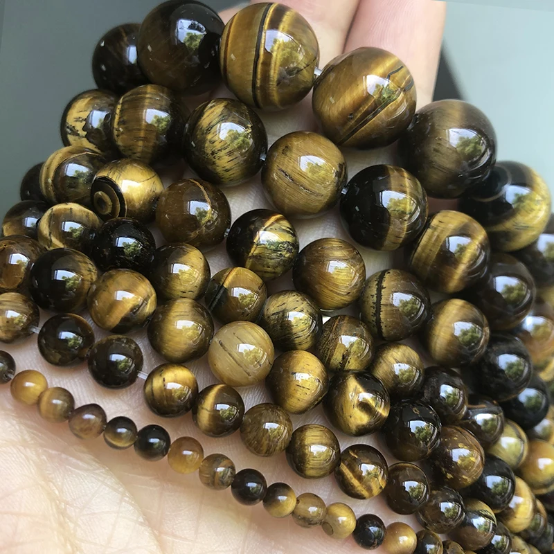 

Natural Stone Yellow Tiger Eye Beads Round Loose Spacer Beads For Jewelry Making DIY Bracelet Necklace 15"Inches 4/6/8/10/12mm