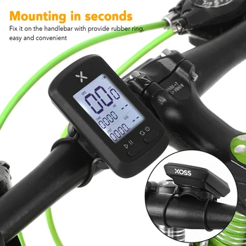 

Smart GPS Cycling Computer BT ANT+ Wireless Bike Computer Digital Speedometer IPX7 Accurate Bike Computer with Protective Cover