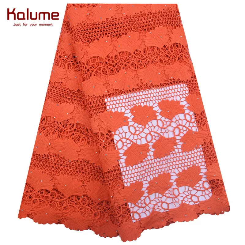 

African Latest Lace Fabric Water Soluble Nigeria Lace Fabric Embroidery Guipure Cord Lace Fabric 5 Yards For Wedding Party 1844