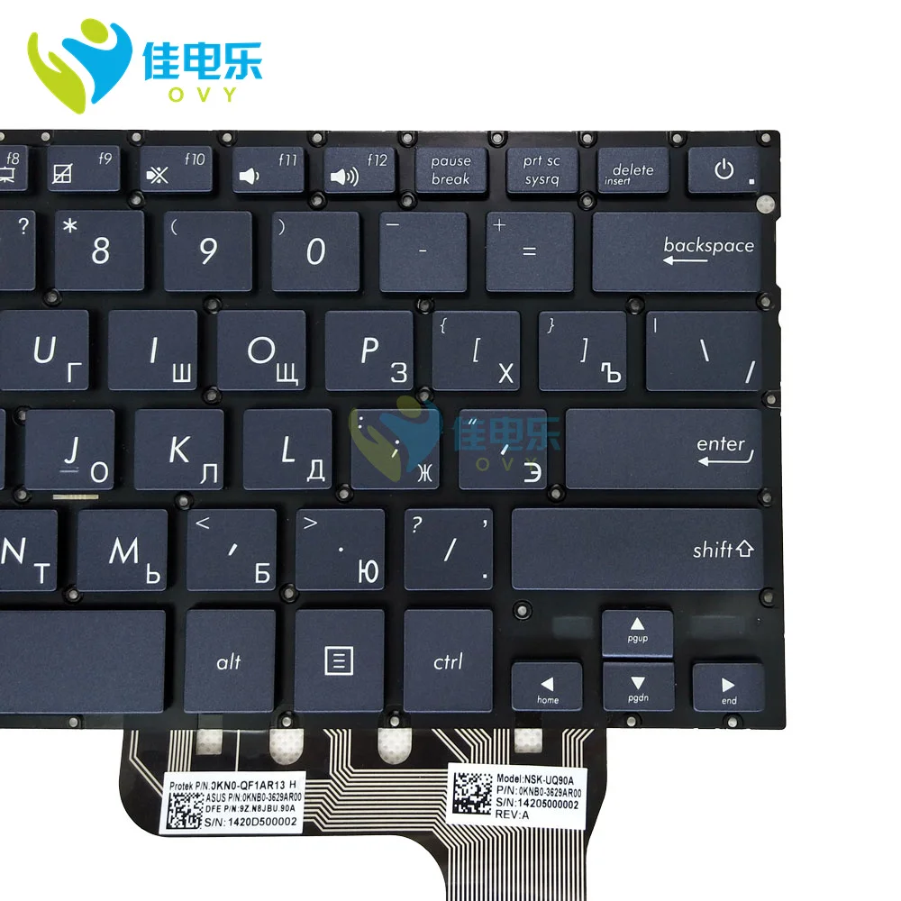 Teclado Azerty para Asus Zenbook Russian ru Teclado Retroiluminado para Ux302 Ux302la Ux302lg Ux303 Ux303ua Ux303la 0knb03629ar00 - Imagem 4