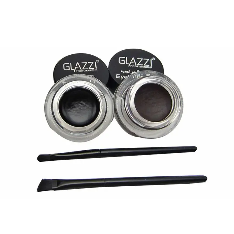 Профессиональные Тени для век 2 в 1 коричневый+ черный гель для макияжа Водонепроницаемый и нерастекающаяся подводка для глаз Косметика для макияжа