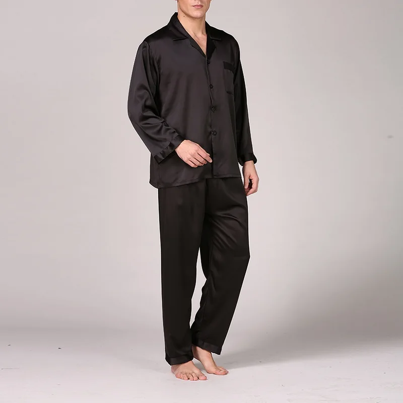 Современная Шелковая пижама Hombre, однотонная свободная Пижама, Мужская сексуальная ночная рубашка, штаны для сна, пижамные комплекты для отдыха, повседневный Ночной костюм - Цвет: 3