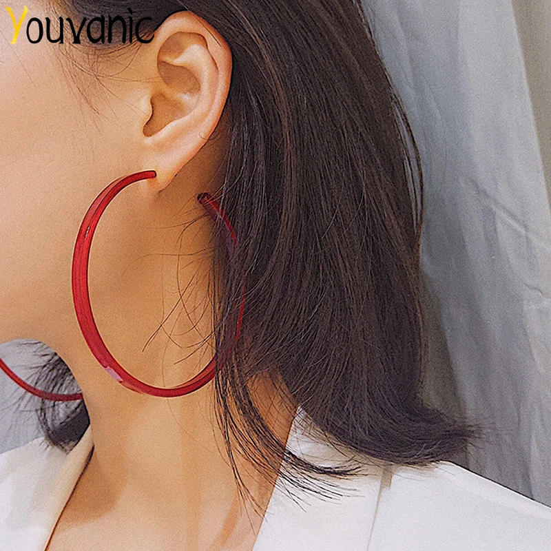 

Youvanic Exaggerated Neon Big Punk Open Round Drop Earrings Hoops Women Oversize Geometric Dangle Earring Female Jewelry 1419