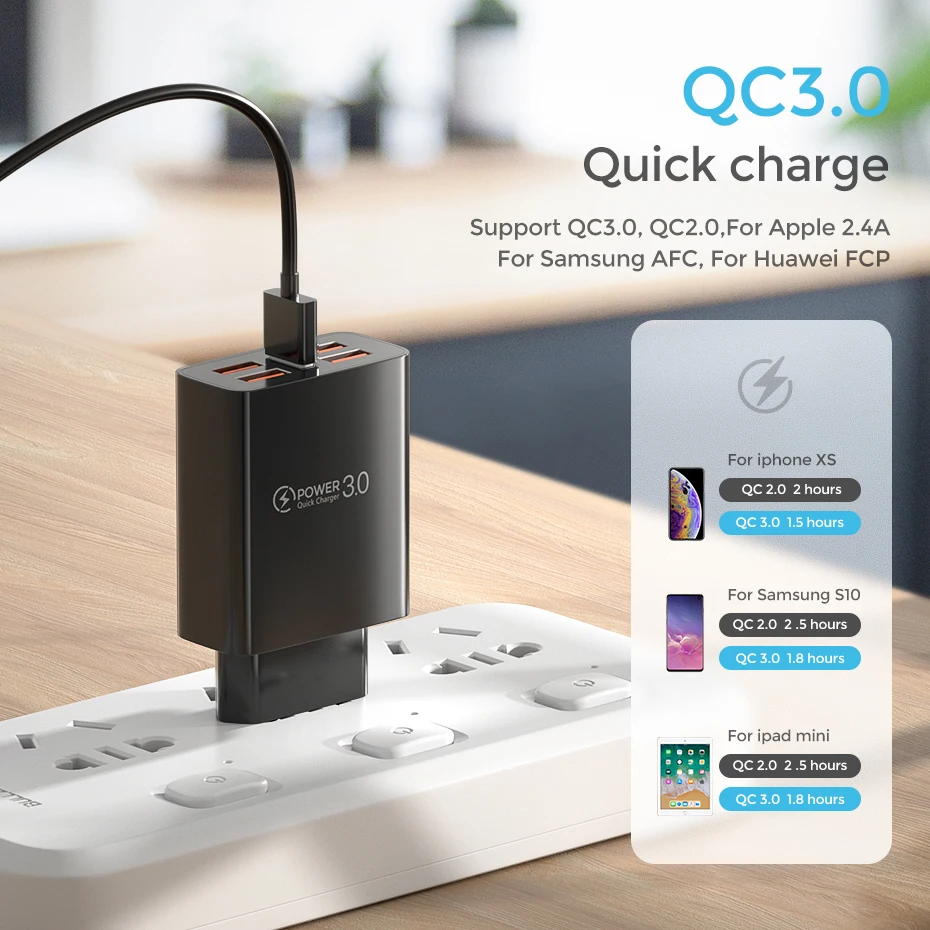 usb c power adapter 20w 48W 5 USB Fast Charger Quick Charge 4.0 3.0 Universal Wall For iPhone 12 11 Samsung Xiaomi Mobile Phone Chargers Fast Charging usb c 5v 3a