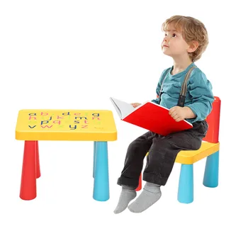 

Plastic Children Table And Chair One Table And One Chair Mushroom Leg Child-size Furniture