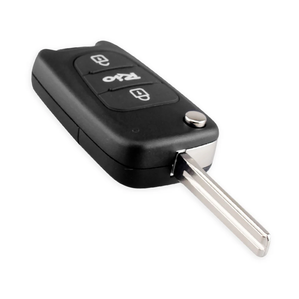 KEYYOU дистанционный ключ оболочки для KIA Rio 3 кнопки флип складной Автомобильный Брелок чехол Корпус Замена Cut/Uncut смарт-ключ чехол