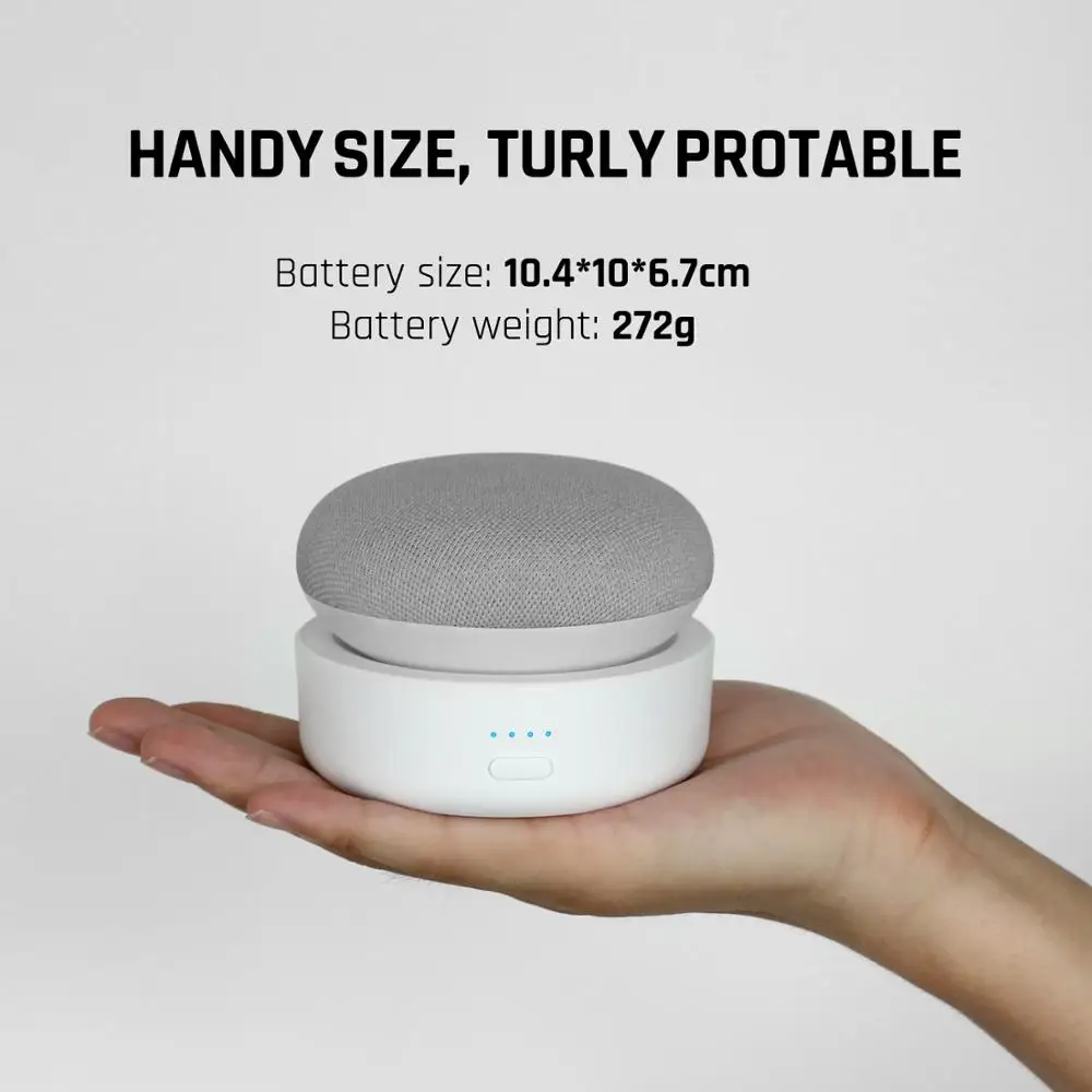 GGMM N2 Крепление батареи для Google Nest Mini 2nd Gen переносная док станция запасная батарея