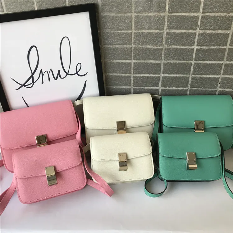 

Europe And America Fashion 2018 New Style Square Bag Box Hand Palmprint kong jie bao Square Sling Bag WOMEN'S Leather Bags