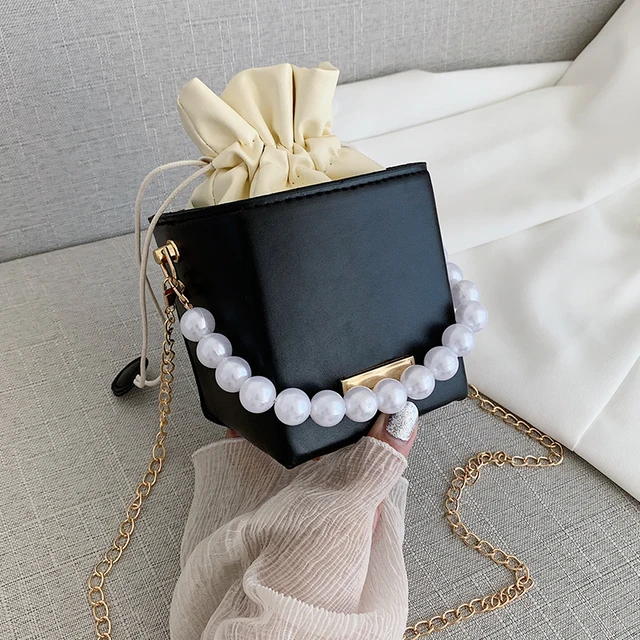 Women Mini Crossbody Bags Drawstring Bags Lilac Clutch Bag Top Handle Bag Leather Square Bucket Bag Luxury Designer Handbag 6