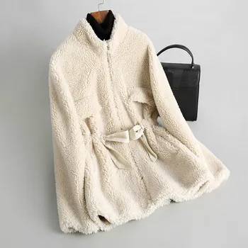 

Fur Coat Female Real Wool Jacket Autumn Winter Coat Women Clothes 2020 Korean Vintage Sheep Shearling Tops Suede Lining ZT4390