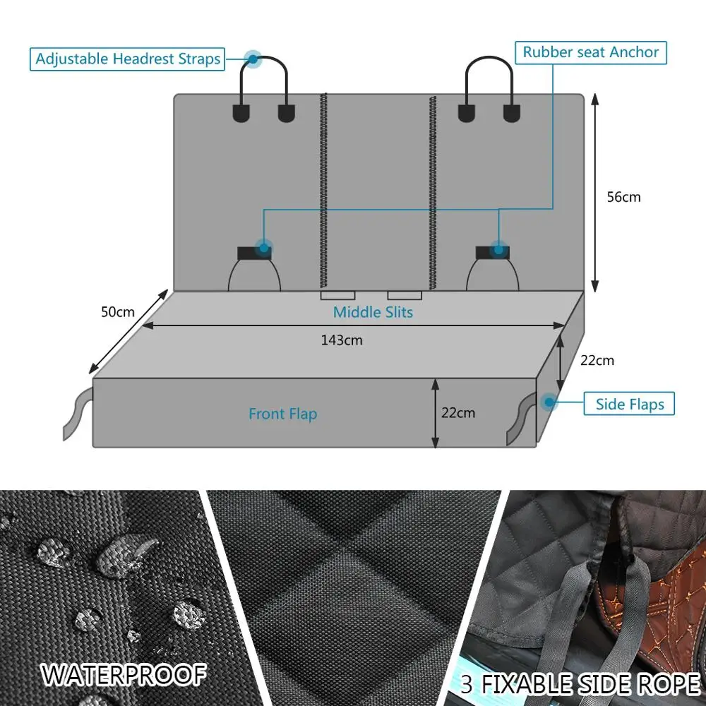Dog Car Seat Cover 100% Waterproof Pet Cat Dog Carrier Car Back Seat Cover Nonslip 600D Heavy Duty Bench For Large Dogs car seat cover dog seat cover dog car seat