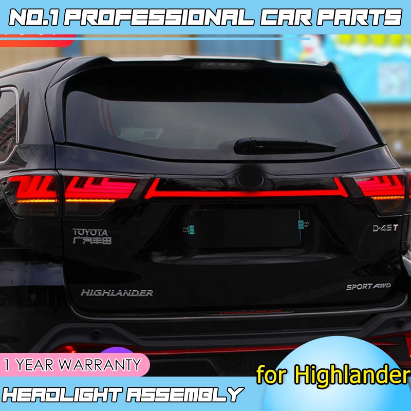 Caraccessories задний светильник s для Toyota задние фары Highlander 2018 2019 светодиодный DRL