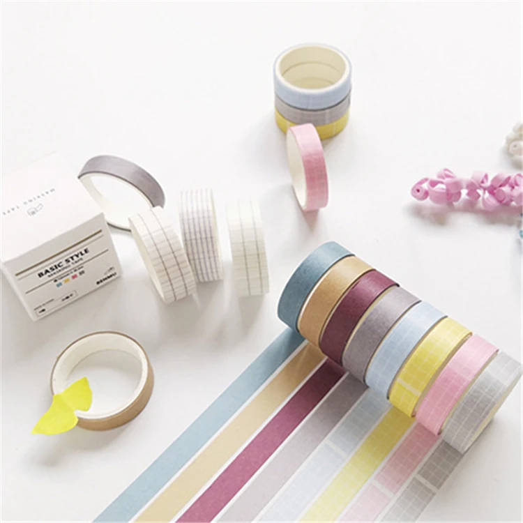 

4pcs/pack DIY Decorative Scrapbook Masking Washi Tape Set Grid Bullet Journal Decor Tape Washi Tape Stationery Sticker D20