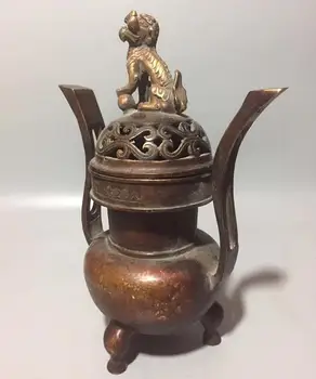 

Chinese Pure Copper Carving Lion Hollow Out Censer Incense Burner Wealth Fengshui Good Luck And Safe Home Decoration Gift