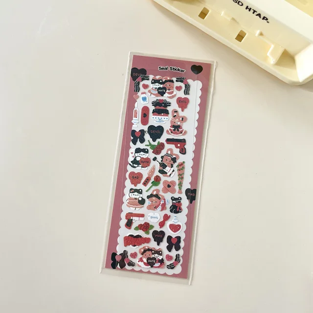 1Pc Cartoon Cat Laser Bling Scrapbook Fun Stickers Confetti Decoration DIY Photo For Journal Diary Album Stationery Sticker 1Pc B