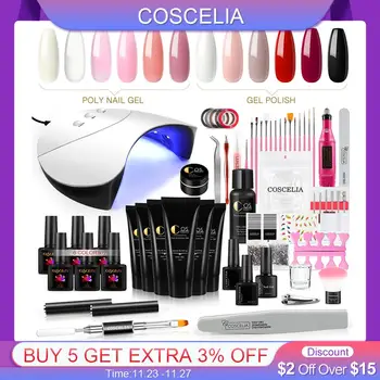 

COSCELIA UV Lamp Nail Set For Manicure Kit Color Gel Varnish Set Nail Drill Machine Kit Nail File Tool Nail Extension Set