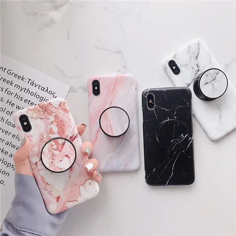 Holder Stand Marble Case For Samsung Galaxy A51 Back Cover Fashion Soft IMD Silicone Phone Coque Shell | Мобильные телефоны и