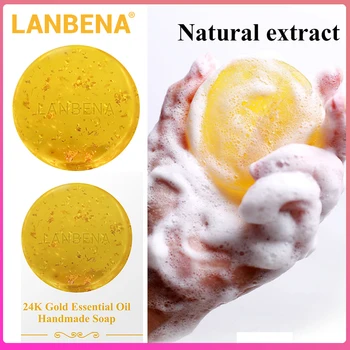 

LANBENA 24K Gold Hyaluronic Acid Handmade Soap Face Cleaning Moisturizing Acne Treatment Repair Whitening Anti-Aning Winkles