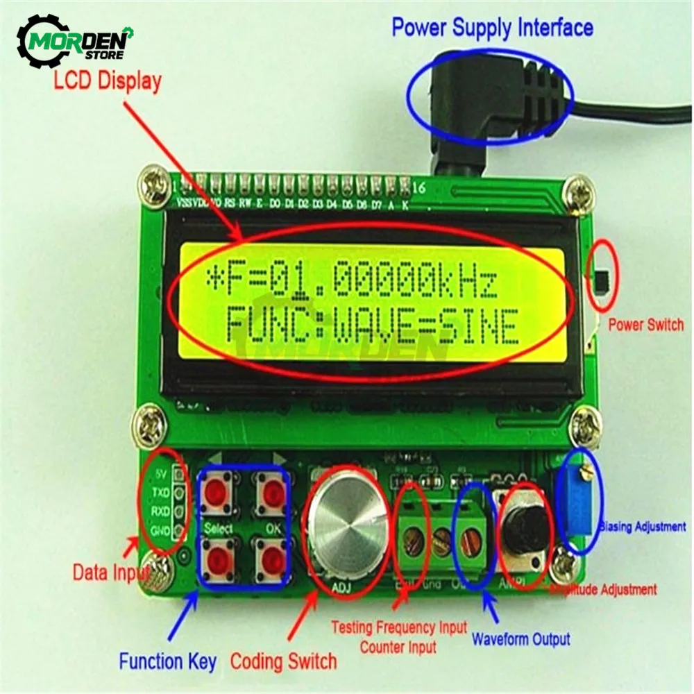 Генератор сигналов DDS 5 В 0 01 ~ 50 кГц прямой Синтез для HAM Radio VFO беспроводной AD9850
