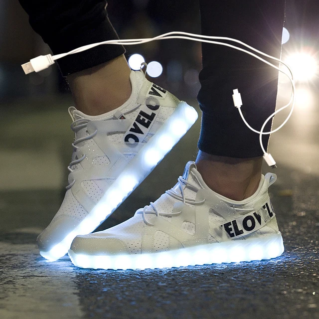New Led Shoes Fiber Optic Shoes For Girls Boys Men Women Usb Charging Light  Up Shoe For Adult Glowing Running Sneaker - Children Casual Shoes -  AliExpress