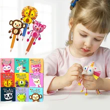 DIY швейная ручка Топпер набор Дети ручной кукольный ремесло животное лев Единорог Сова Лягушка развивающие игрушки искусство для детского сада с ручкой