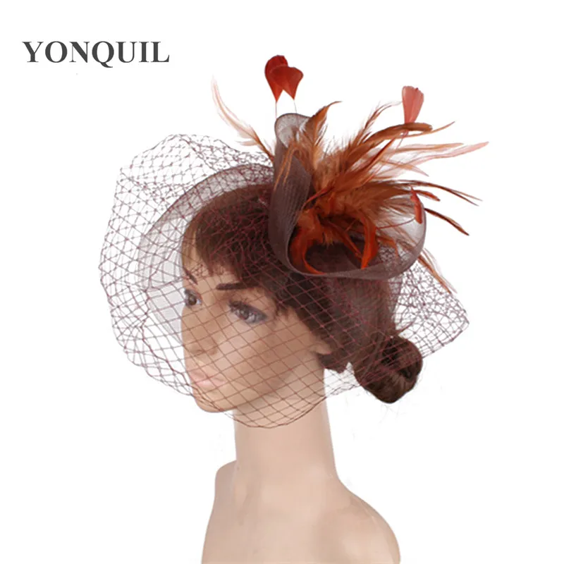 Hair accessories bridal hair accessories fascinator hats handmade wedding tulle fascinator hat mesh accessories bride headwear nylon headdress for women party dinner