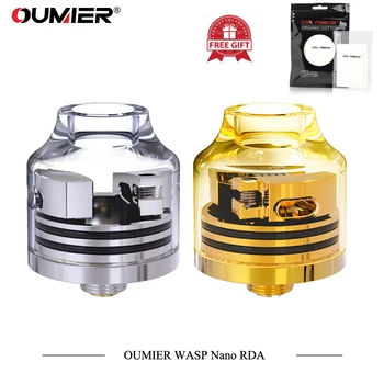 

Original OUMIER WASP NANO RDA Big Deck Rebuildable Tank 22mm Adjustable Airflow Bottom Airflow NANO RDA with Resin Color Tank