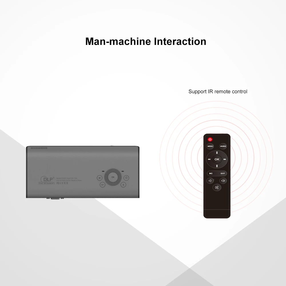 Projector Full HD DLP Portable Mini Projector with 30000 Lamp Life Side Projector for Home Theater Entertainment Sharing US Plug