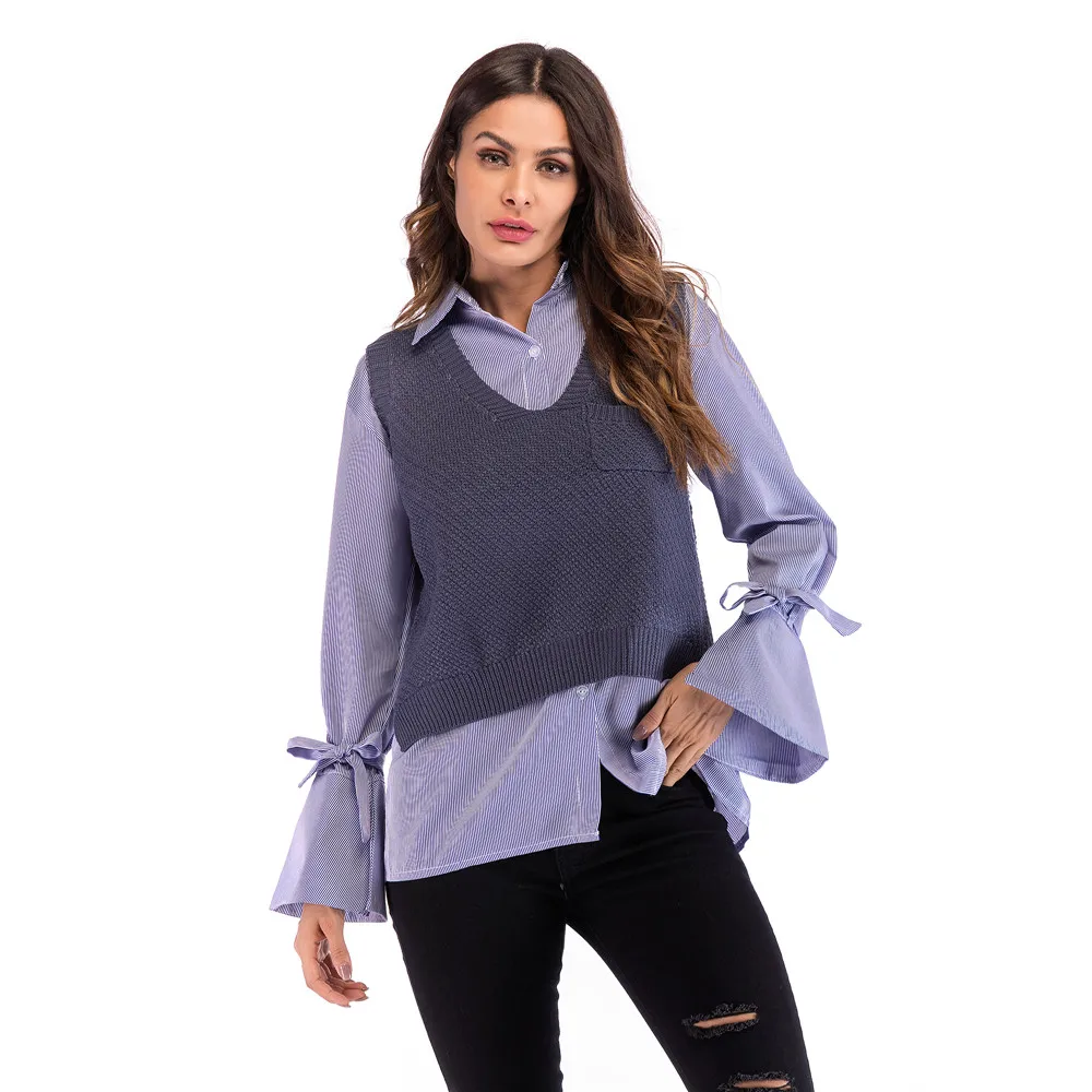

Autumn New Knit Vest Women's Sleeveless Sweater Split Fork Loose Vest Jacket Women