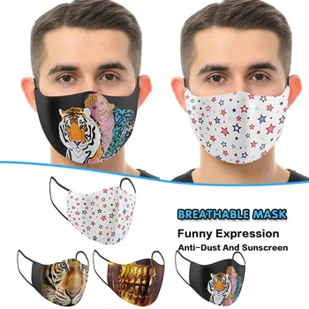 

Adult Unisex Print Reusable Face Mask Windproof Mouth Mask Washable Face Shield Cloth Face Shield Breathable mondmaskers Masque