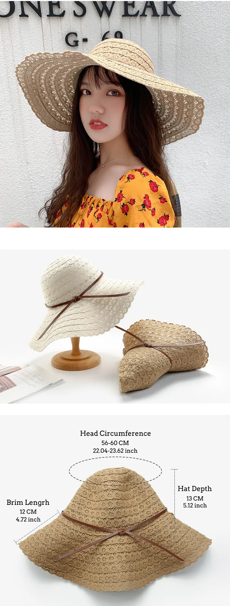 Brand Design Lace Straw Hat for Women 