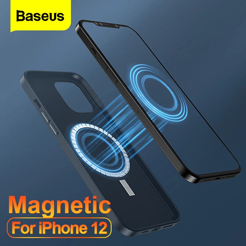 Baseus Magnetic Leather Case For iPhone 12 Pro 12Pro Max Mini Shockproof Luxury Back Phone Cover For iPhone 12Mini Coque Shell