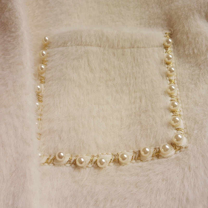 YUZACDWX Chaquetas Mujer Новая зимняя высококачественная шуба из искусственного меха норки Новая модная короткая куртка с бисером