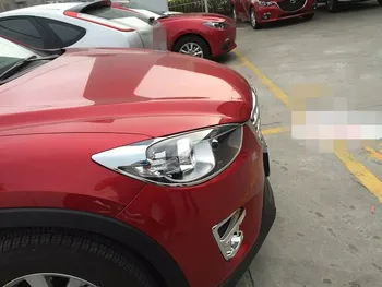 

For Mazda CX-5 2015 2PCS ABS Chrome Car Head Light Frame Exterior Parts Sequins Trim Cover Car Styling Accessories