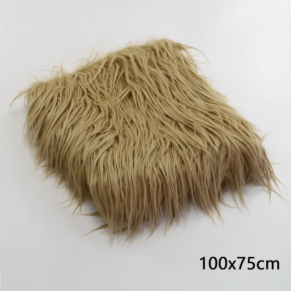 100x75 Camel 75*50 см) мягкий длинный ворс искусственный мех монгольское меховое одеяло корзина наполнитель новорожденный реквизит для фотосессии подарок для ребенка душ горячая распродажа - Цвет: 100x75 Camel
