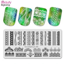 Beautybigbang 6*12 см ногтей штамповки пластины для ногтей трафарет для маникюра шаблонные штампы пластины carimbo de Unha кружева стиль дизайн ногтей(China)